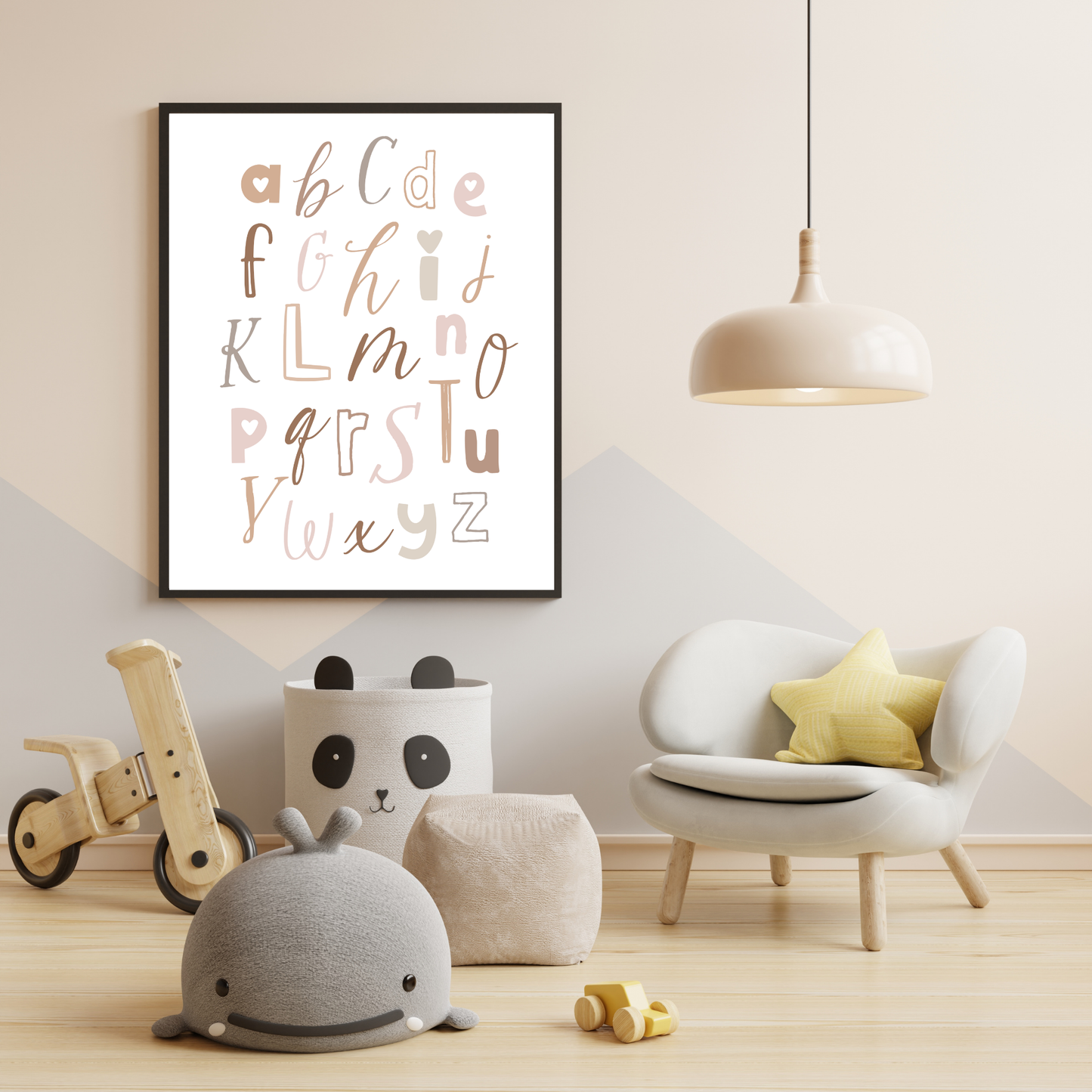 Beary Sweet Nursery Collection – Personalized Name & Initial + “Thank You Beary Much” + Alphabet Print (Set of 3)