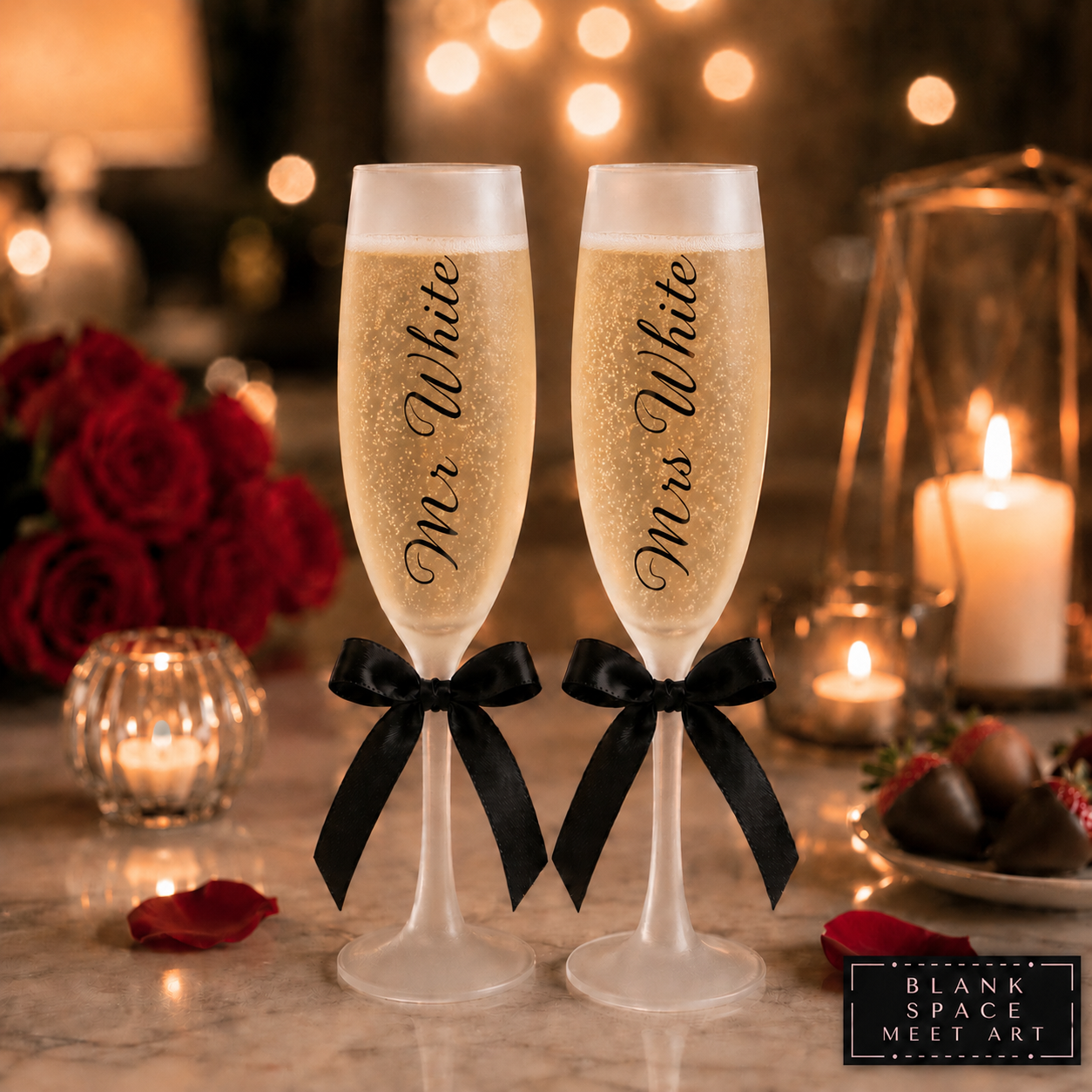 Personalized Mr & Mrs Champagne Flute Set