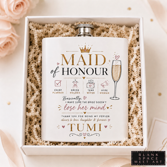Luxury Maid Of Honor Proposal Hip Flask Box