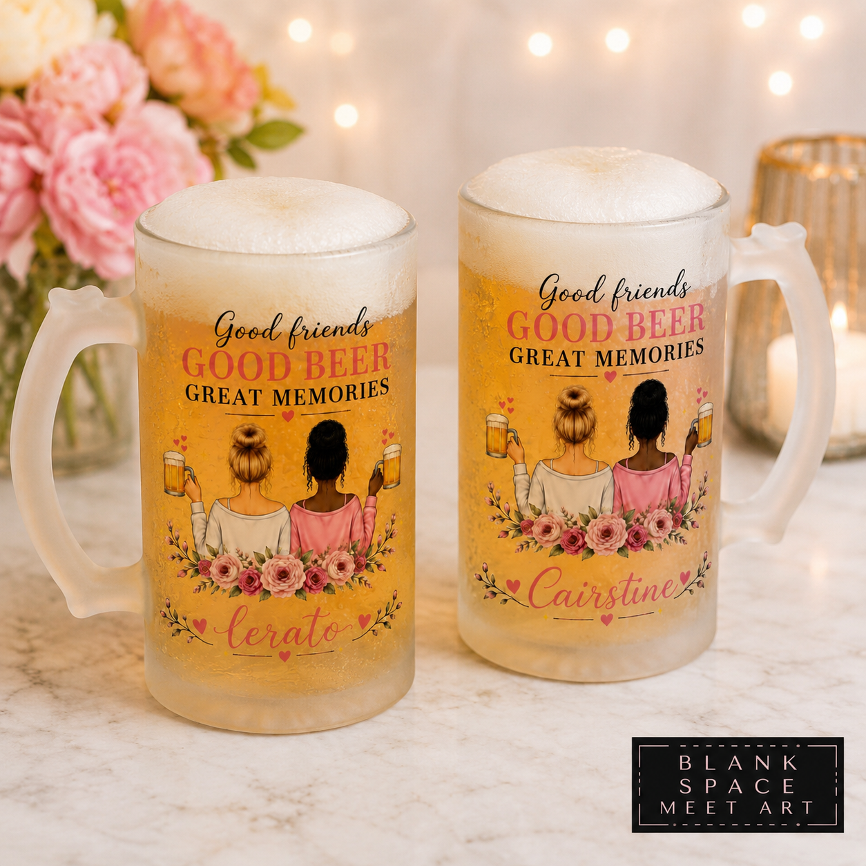 Personalized Best Friend Beer Mugs Set