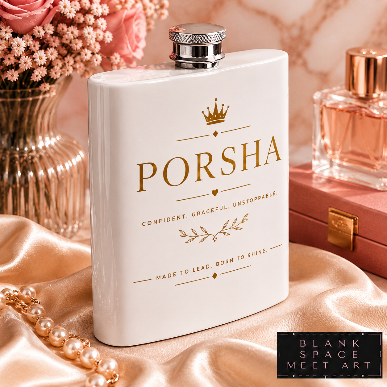 Personalized Feminine Luxe Hip Flask