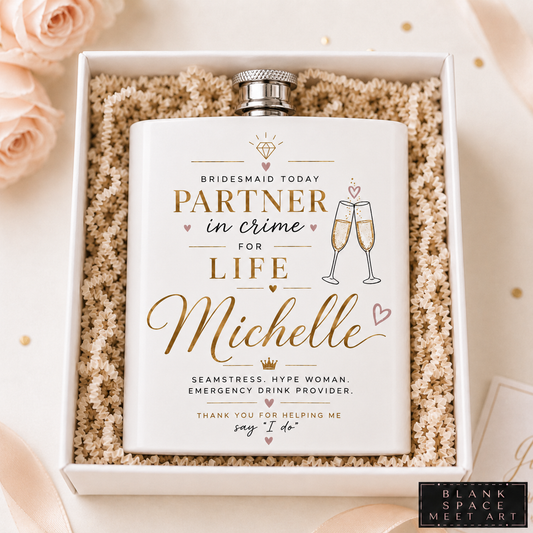 Luxury Bridesmaid Proposal Hip Flask Box
