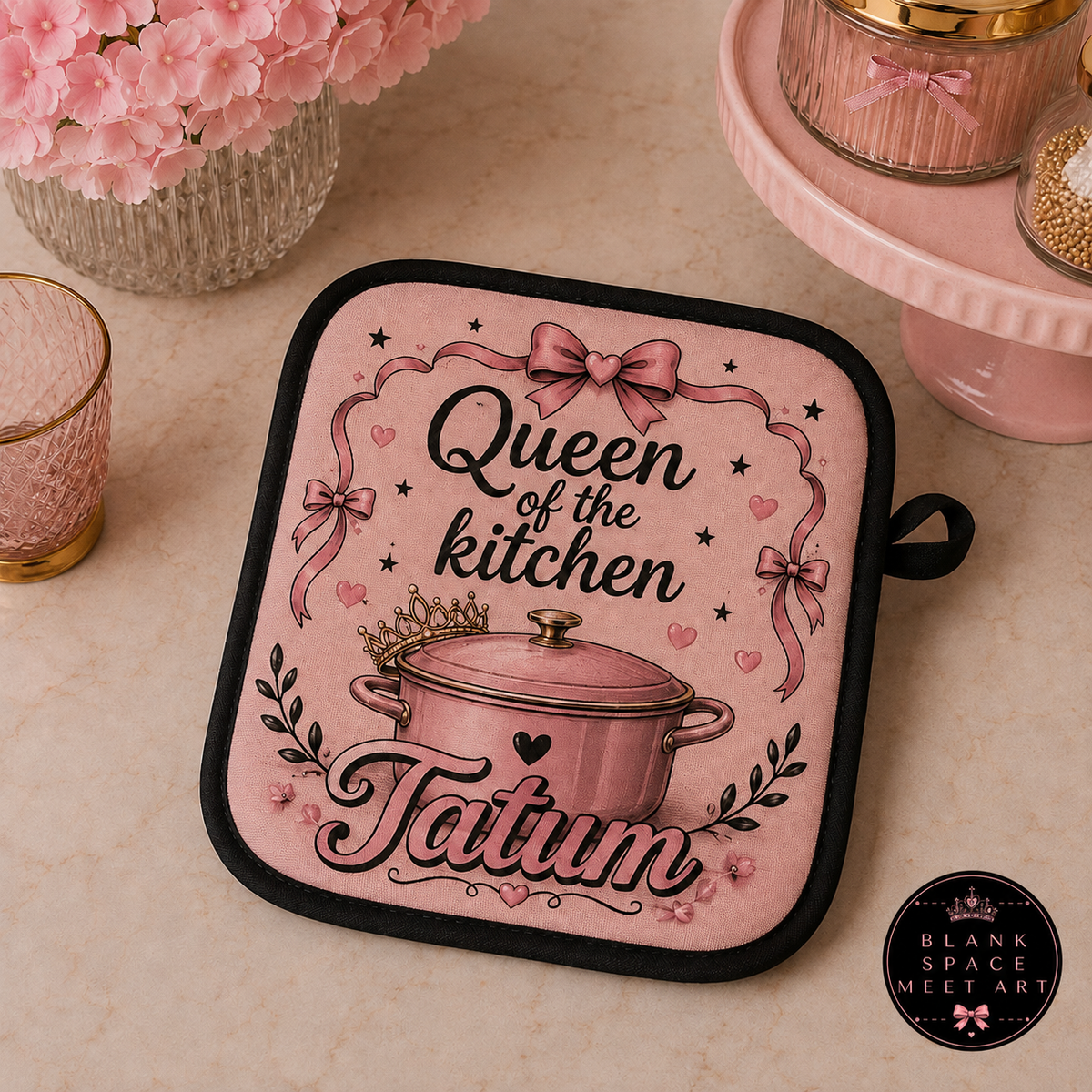 Heart & Home | Deep Pink Coquette Pot Holder