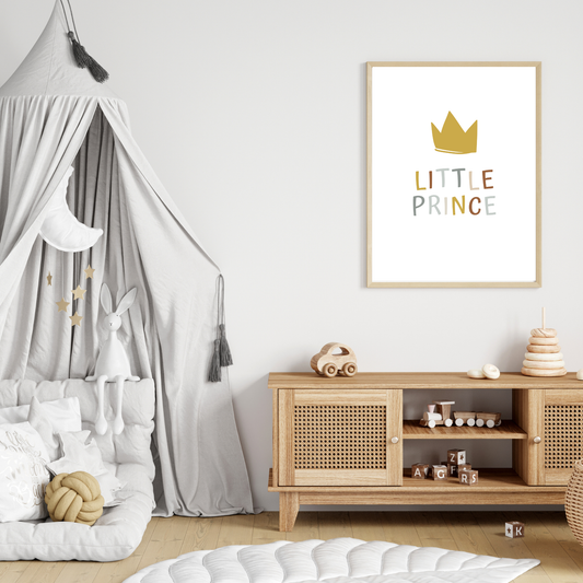 Personalized “Little Prince” or “Little Princess” Nursery Print – Crown Design