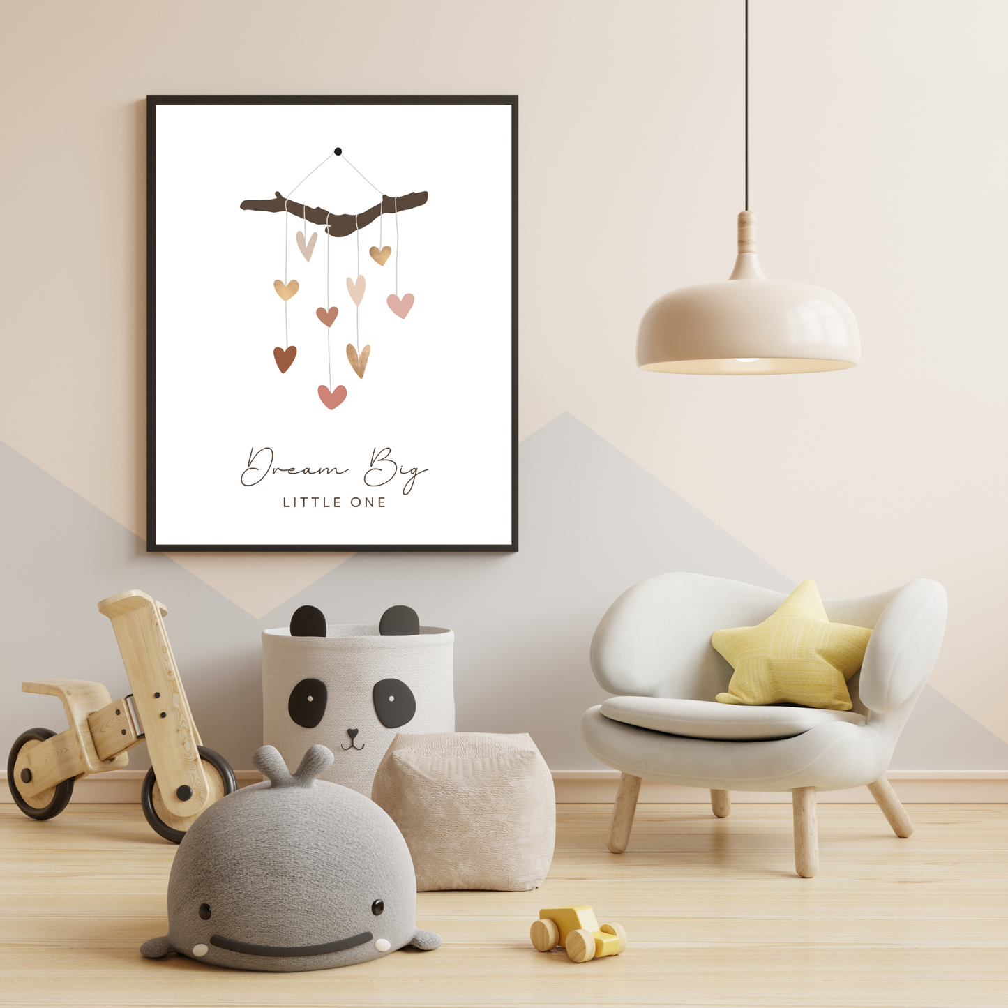 Big Dreams Little One Collection – Personalized Name & Initial + Dream Big Print (Set of 2)