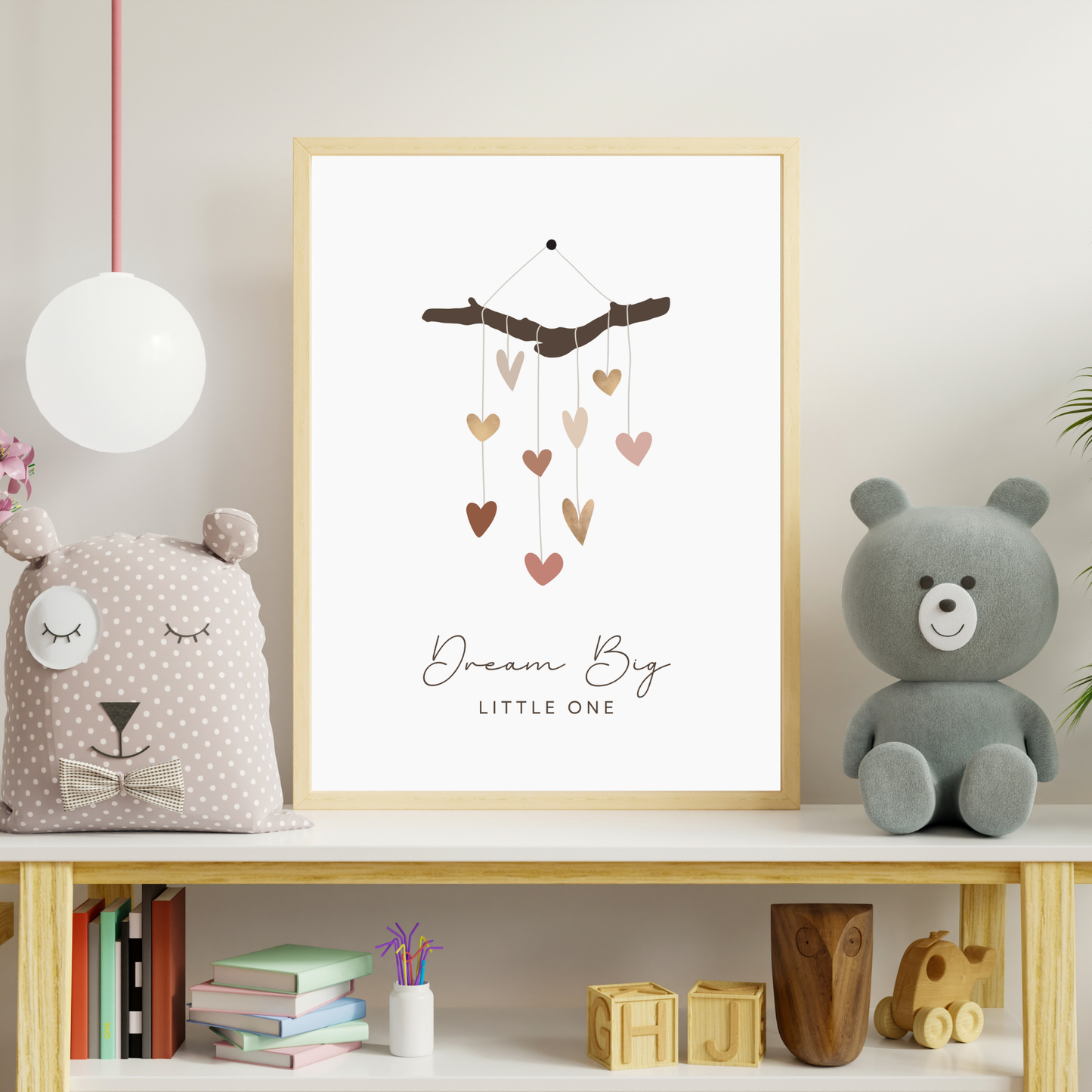 Big Dreams Little One Collection – Personalized Name & Initial + Dream Big Print (Set of 2)