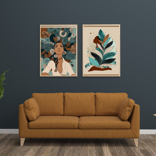 Bohemian Essence – Nature-Inspired Wall Art Set