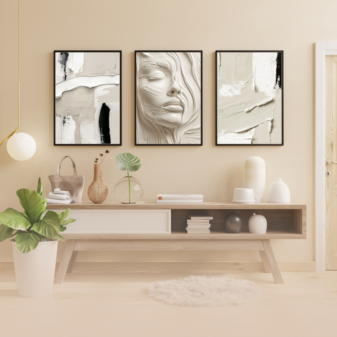 Abstract Set – Flowing Hair & Brushstroke Prints