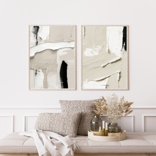 Brushstroke Pair – Abstract Textured Wall Art Set