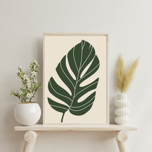 Bohemian Flora – Green Leaf Wall Art Print