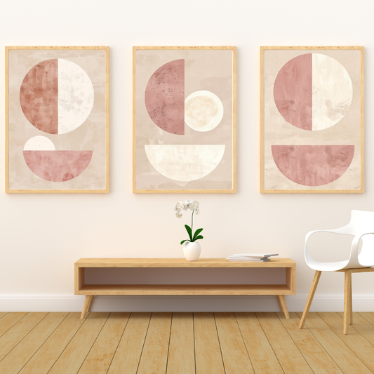 Blush Geometry – Circle Abstract Set