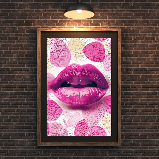 Hot Pink Lips – Modern Feminine Wall Art Print