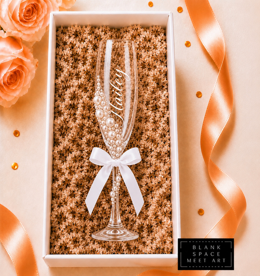 Champagne Flute (With Satin Bow)