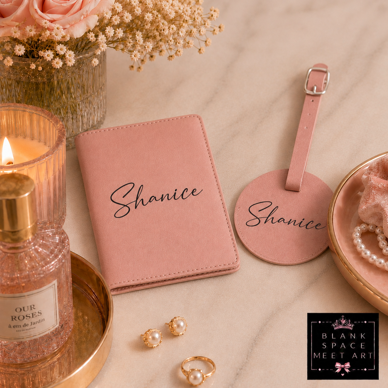 Darling Collection | Personalized Passport Holder & Luggage Tag Set