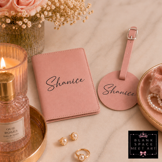 Darling Collection | Personalized Passport Holder & Luggage Tag Set