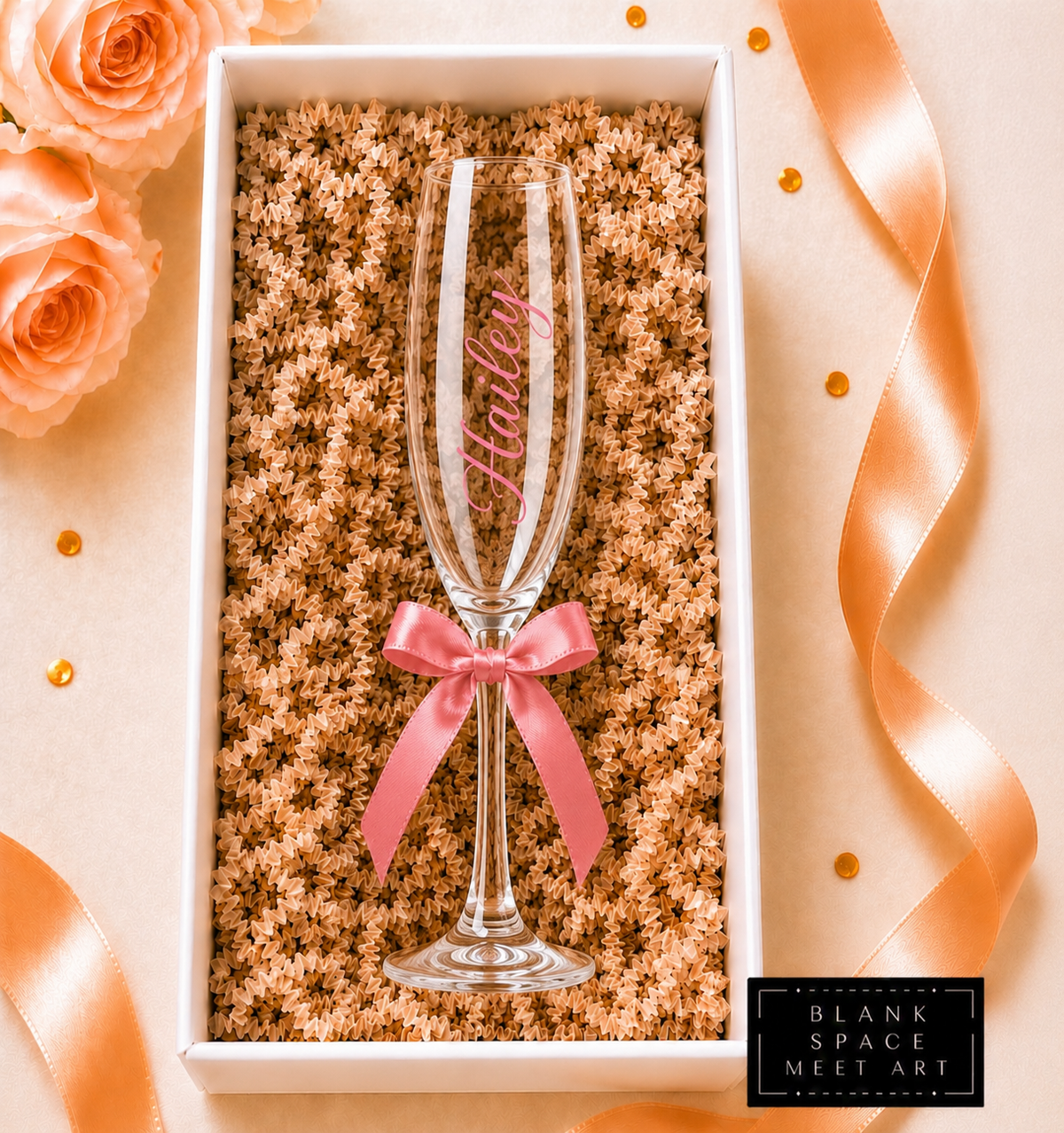 Champagne Flute (With Satin Bow)