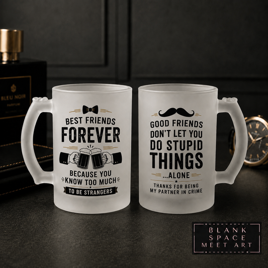 Best Friends Frosted Beer Mug Set ( Set of 2 )