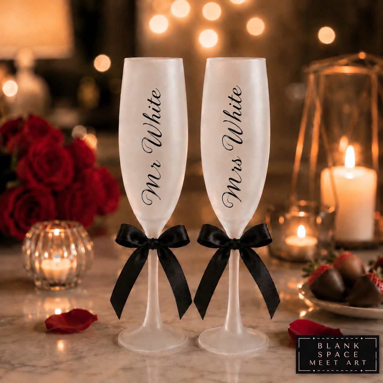 Personalized Mr & Mrs Champagne Flute Set