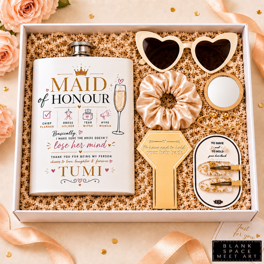 Luxury Maid Of Honor Proposal Hip Flask Box