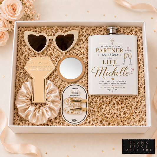 Luxury Bridesmaid  Proposal Hip Flask Box