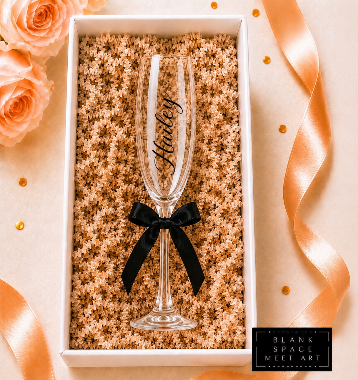 Champagne Flute (With Satin Bow)