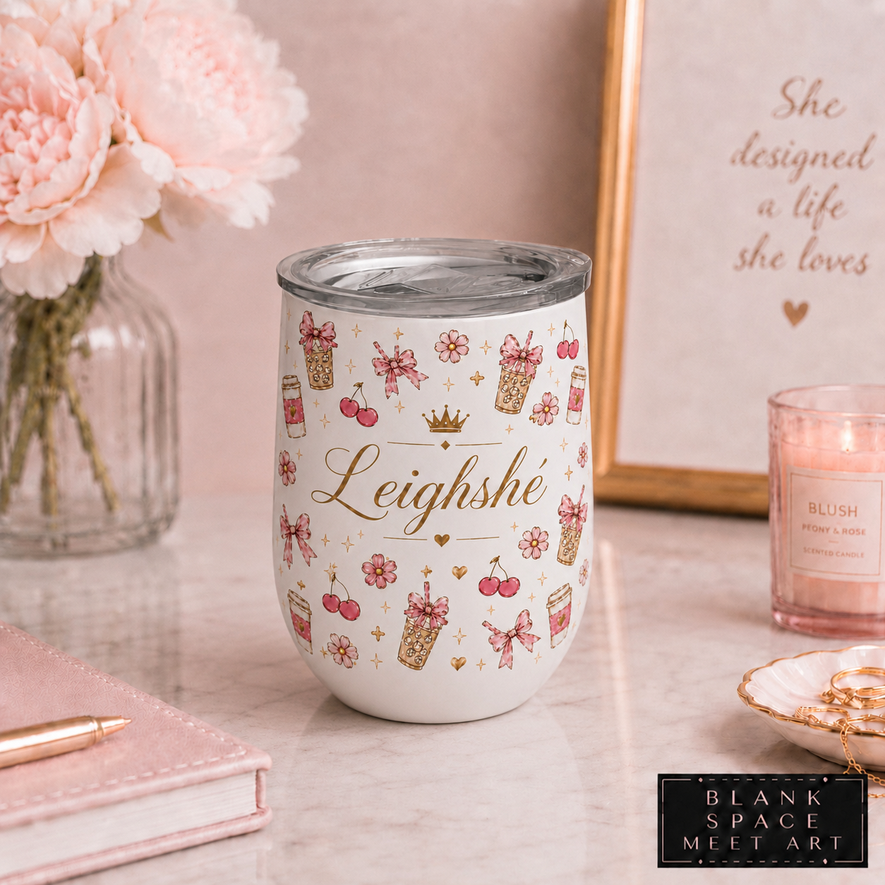 Personalized Coquette Wine Tumbler
