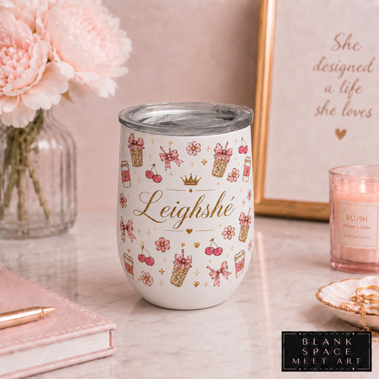 Personalized Coquette Wine Tumbler