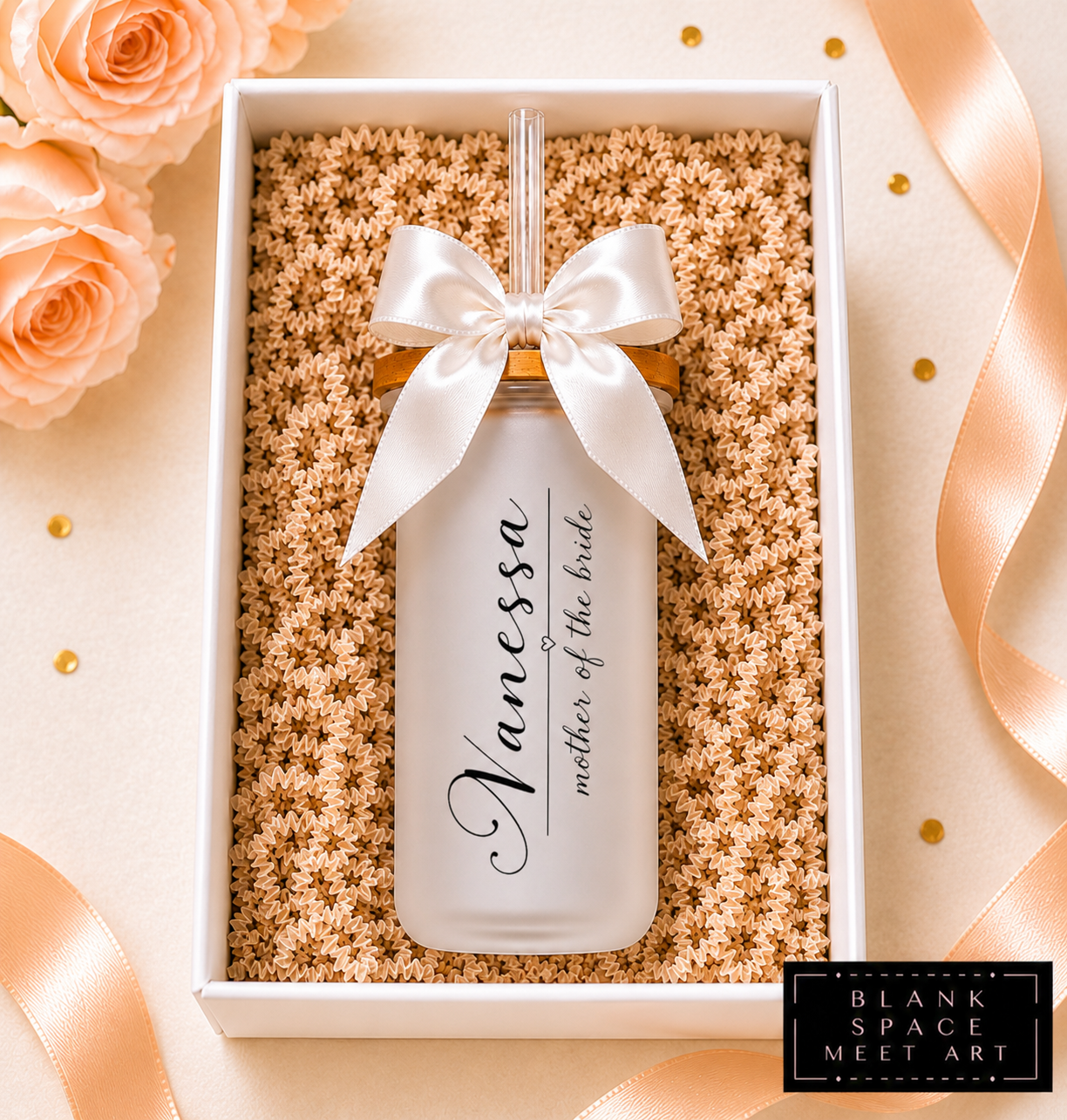 Personalized Bridal Party Frosted Glass Tumbler Set