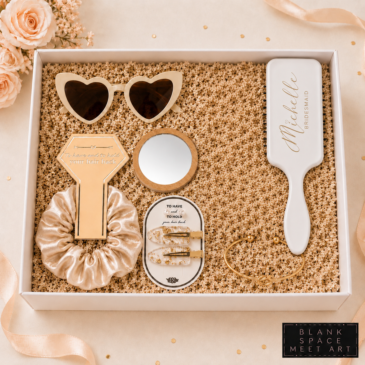 Luxury Bridesmaid  Proposal Hair Brush Box
