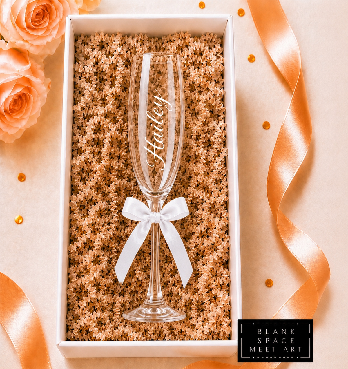 Champagne Flute (With Satin Bow)