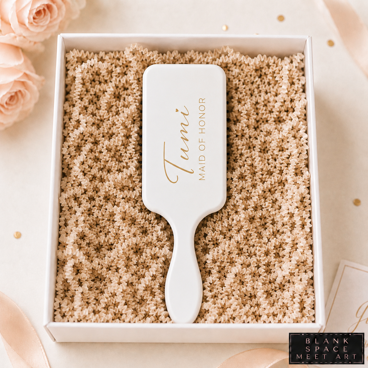 Luxury Maid Of Honor  Proposal Hair Brush Box