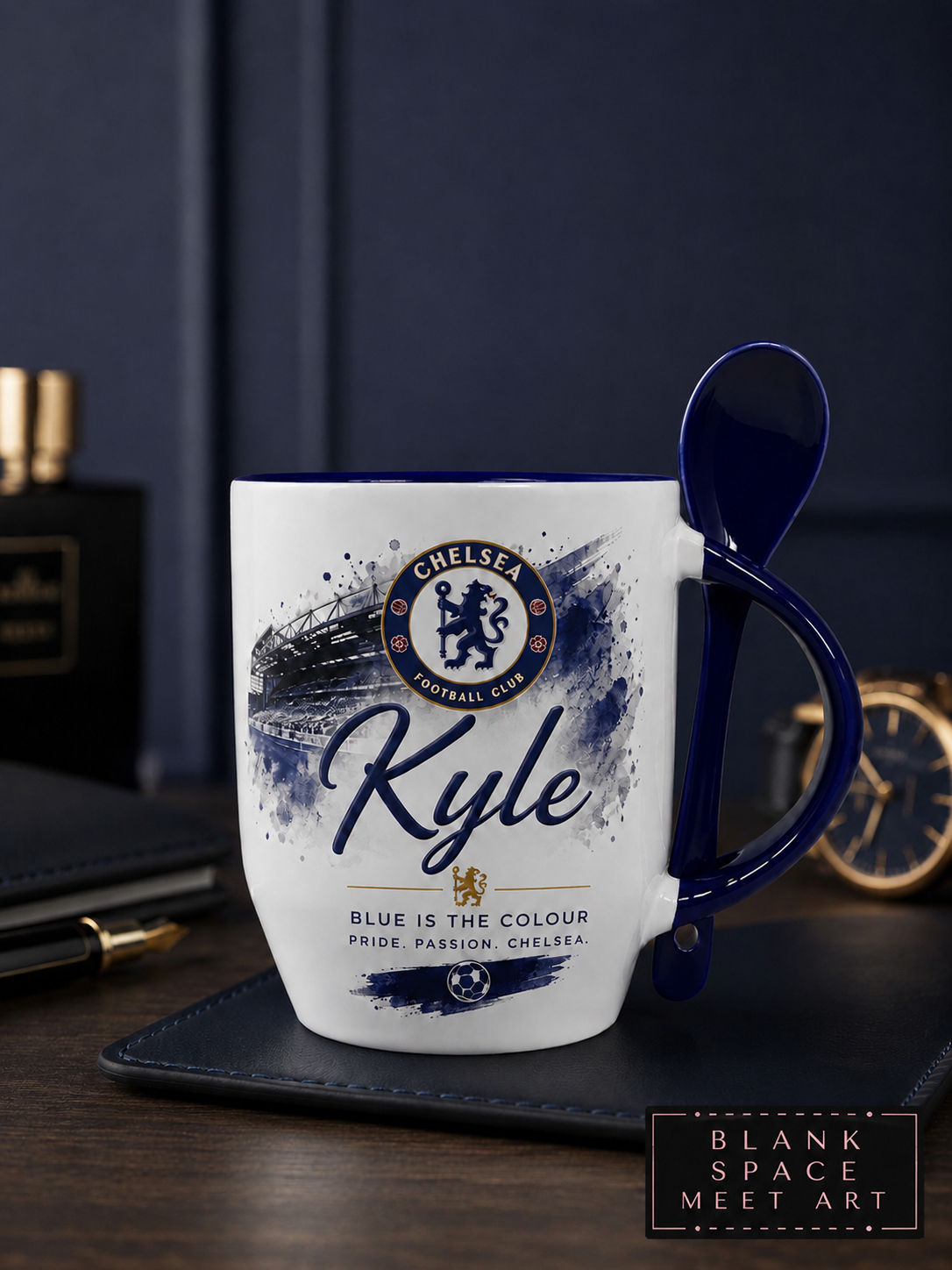 LuxeSip Mug & Spoon Set ( Custom Design )