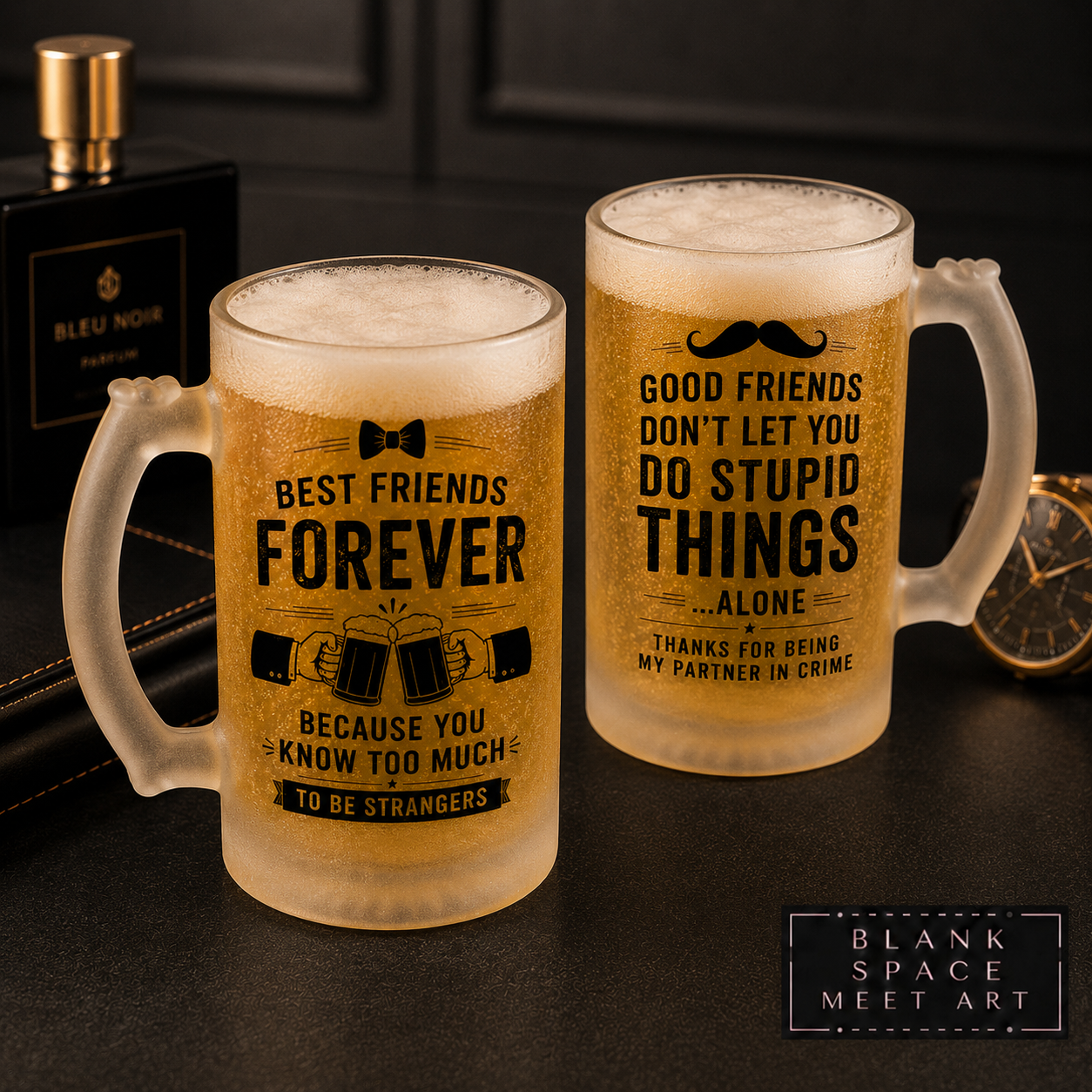 Best Friends Frosted Beer Mug Set ( Set of 2 )