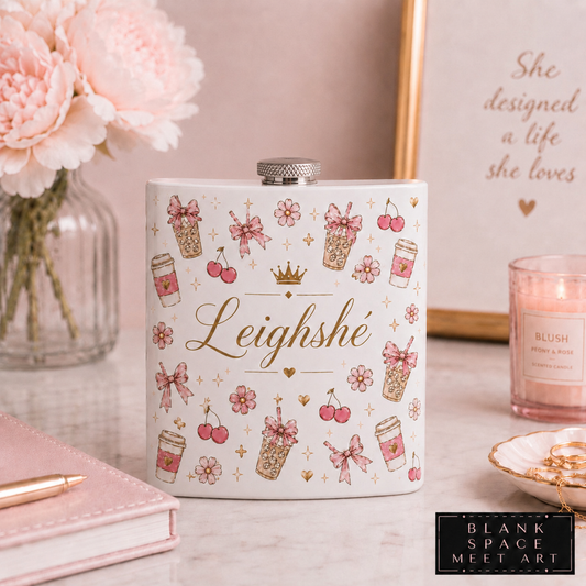 Personalized Coquette Hip Flask