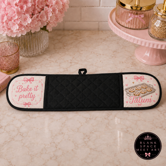Heart & Home | Baby Pink Coquette Double Oven Glove